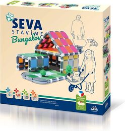 Stavebnice Seva Stavíme Bungalov plast 548 dílků v krabici 35x33x7cm