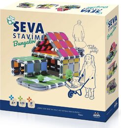Stavebnice Seva Stavíme Bungalov plast 548 dílků v krabici 35x33x7cm