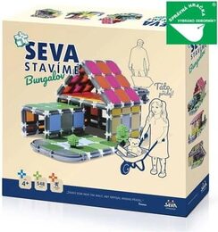 Stavebnice Seva Stavíme Bungalov plast 548 dílků v krabici 35x33x7cm