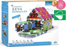 Stavebnice Seva Stavíme Bungalov plast 548 dílků v krabici 35x33x7cm