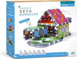 Stavebnice Seva Stavíme Bungalov plast 548 dílků v krabici 35x33x7cm