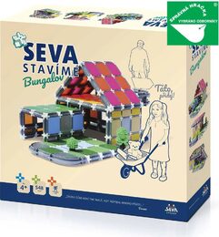 Stavebnice Seva Stavíme Bungalov plast 548 dílků v krabici 35x33x7cm