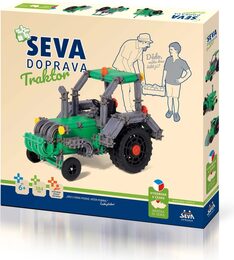 Stavebnice Seva Doprava Traktor plast 384 dílků v krabici 35x33x5cm 5+