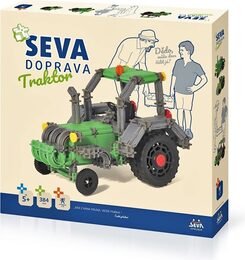 Stavebnice Seva Doprava Traktor plast 384 dílků v krabici 35x33x5cm 5+