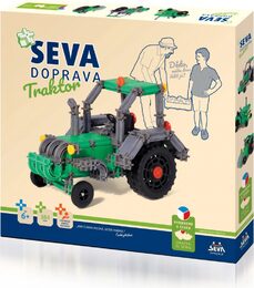 Stavebnice Seva Doprava Traktor plast 384 dílků v krabici 35x33x5cm 5+