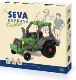 Stavebnice Seva Doprava Traktor plast 384 dílků v krabici 35x33x5cm 5+