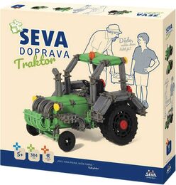 Stavebnice Seva Doprava Traktor plast 384 dílků v krabici 35x33x5cm 5+