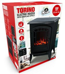 EDCO Elektrické topení a krb s LED plameny 2000W TORINO ED-222417
