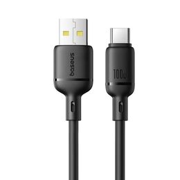 Rychlonabíjecí kabel Baseus Silky USB/USB-C 1m 100W černý