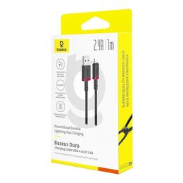 Rychlonabíjecí kabel Baseus Dura USB/Lightning 1m 2.4A červeno černý