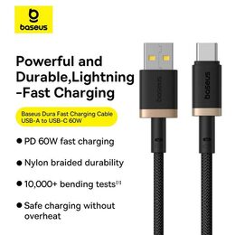 Rychlonabíjecí kabel Baseus Dura USB/USB-C 1m 60W černo zlatý