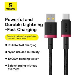 Rychlonabíjecí kabel Baseus Dura USB/USB-C 1m 60W červeno černý