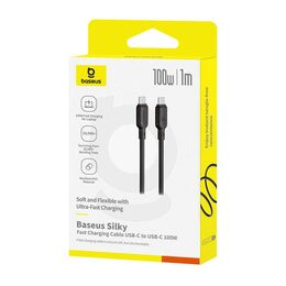 Rychlonabíjecí kabel Baseus Silky USB-C/USB-C 1m 100W černý
