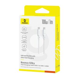 Rychlonabíjecí kabel Baseus Silky USB-C/USB-C 1m 100W bílý