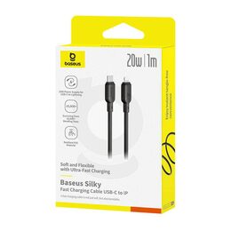 Rychlonabíjecí kabel Baseus Silky USB-C/Lightning 1m 20W černý
