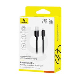 Kabel Baseus Silky USB/Lightning 1m 2.4A černý