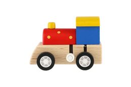 Teddies Mašinka na klíček dřevo 7cm asst 3 barvy 9ks v boxu
