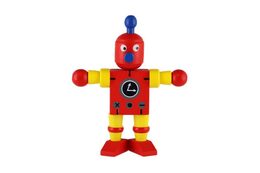 Teddies Robot dřevo 12cm 6 druhů 12ks v boxu od 18 měsíců