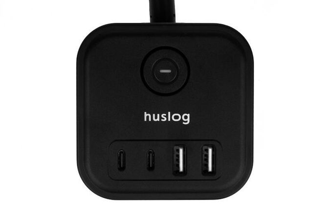 Nabíjecí stanice Huslog 15W 3xzásuvka, 2xUSB-C, 2xUSB černá