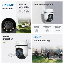Kamera TP-Link Tapo C530WS 5MPx, venkovní, IP PTZ, WiFi, přísvit
