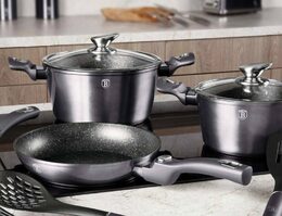 BERLINGERHAUS Sada nádobí s mramorovým povrchem 22 ks Carbon PRO Line BH-7181