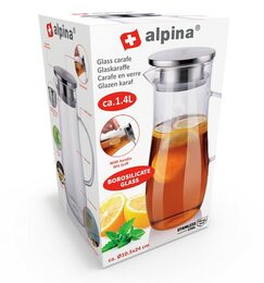 ALPINA Konvice na čaj i limonádu z borosilikátového skla 1,4 l ED-201855