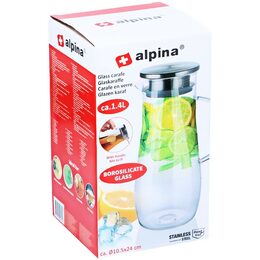 ALPINA Konvice na čaj i limonádu z borosilikátového skla 1,4 l ED-201855