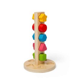 Bigjigs Toys Dřevěná věž s maticemi a šrouby