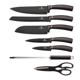 BERLINGERHAUS Sada nožů ve stojanu s nepřilnavým povrchem 8 ks Carbon PRO Line BH-2685