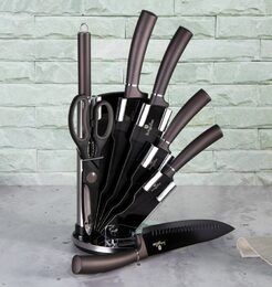 BERLINGERHAUS Sada nožů ve stojanu s nepřilnavým povrchem 8 ks Carbon PRO Line BH-2685