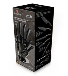 BERLINGERHAUS Sada nožů ve stojanu s nepřilnavým povrchem 8 ks Carbon PRO Line BH-2685
