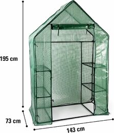 KINZO Zahradní foliovník se vstupem 6 polic 195x73x143 mm ED-219566
