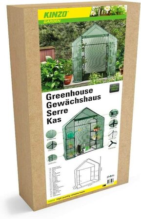 KINZO Zahradní foliovník se vstupem 6 polic 195x73x143 mm ED-219566