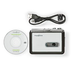 Nedis ACGRU100GY kazetový přehrávač s USB, MP3 konvertor