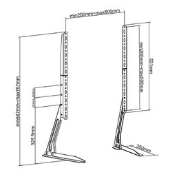 Nedis TVSM1050BK stojan s TV držákem 13 - 70", 50 kg, 4 výškové polohy, černý
