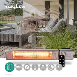 Nedis HTPA30ESS ohřívač terasy 2000 W | 9 Nastavení teploty | Na zeď | IP65 | Hl