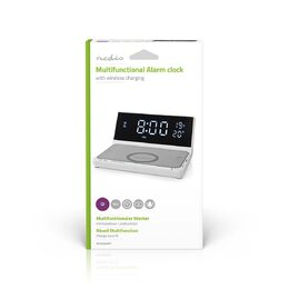 Nedis WCACQ20WT bezdrátová nabíječka mobilu, Qi certifikace, budík, bílá