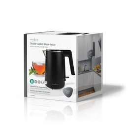 Rychlovarná konvice | 1.0 l | Plast | Černá | Otočný o 360 stupňů | Skryté topné