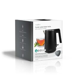 Rychlovarná konvice | 1.0 l | Plast | Černá | Otočný o 360 stupňů | Skryté topné