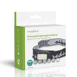 Nedis LHLR05WBK LED čelovka se senzorem pohybu, 180 lm, dobíjecí, USB-C