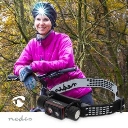 Nedis LHLR10WBK LED čelovka, 1000 lm, dosvit až 120 m, dobíjecí, USB-C