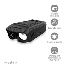 Nedis CCAM100BK akční kamera na kolo, Full HD, světlomet, klakson, dálkové ovlád