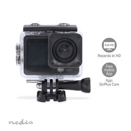 Nedis ACAM31BK Full HD sportovní kamera s předním displejem, Wi-Fi, vodotěsná
