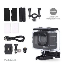 Nedis ACAM31BK Full HD sportovní kamera s předním displejem, Wi-Fi, vodotěsná