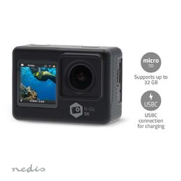 Nedis ACAM71BK akční kamera Ultra HD 5K při 30 fps, 16 Mpixel, vodotěsná 30 m, W