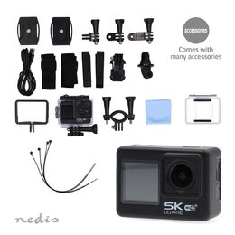 Nedis ACAM71BK akční kamera Ultra HD 5K při 30 fps, 16 Mpixel, vodotěsná 30 m, W