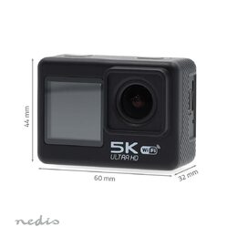 Nedis ACAM71BK akční kamera Ultra HD 5K při 30 fps, 16 Mpixel, vodotěsná 30 m, W