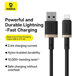 Rychlonabíjecí kabel Baseus Dura USB/Lightning 2m 2.4A černo zlatý
