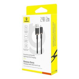 Rychlonabíjecí kabel Baseus Dura USB/Lightning 2m 2.4A černo zlatý
