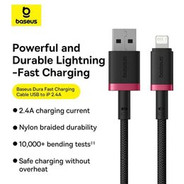Rychlonabíjecí kabel Baseus Dura USB/Lightning 2m 2.4A červeno černý